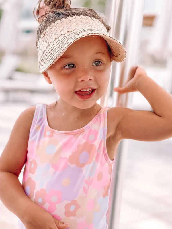 Child Rattan Beach Visor - Cream<Boutique Bonita Outlet