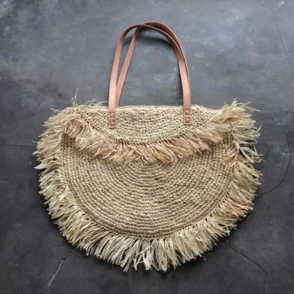 Cream Raffia Fringe Bag<Boutique Bonita Online