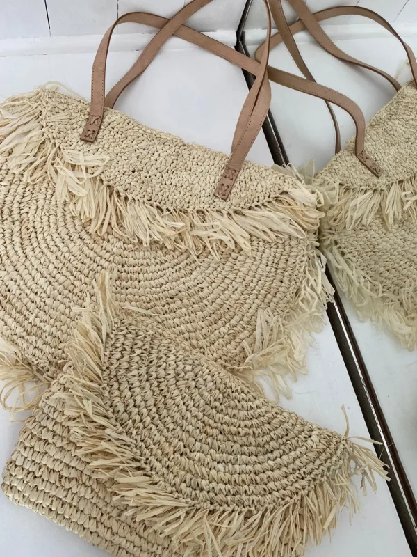 Cream Raffia Fringe Bag<Boutique Bonita Online