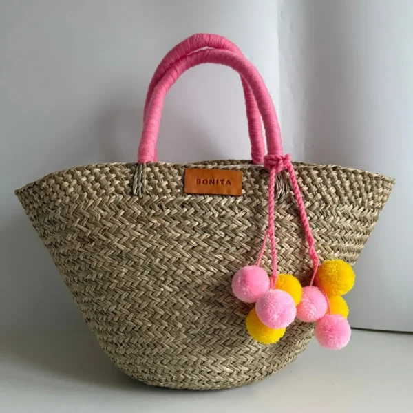 The Bali Pink Pom Pom Basket<Boutique Bonita New