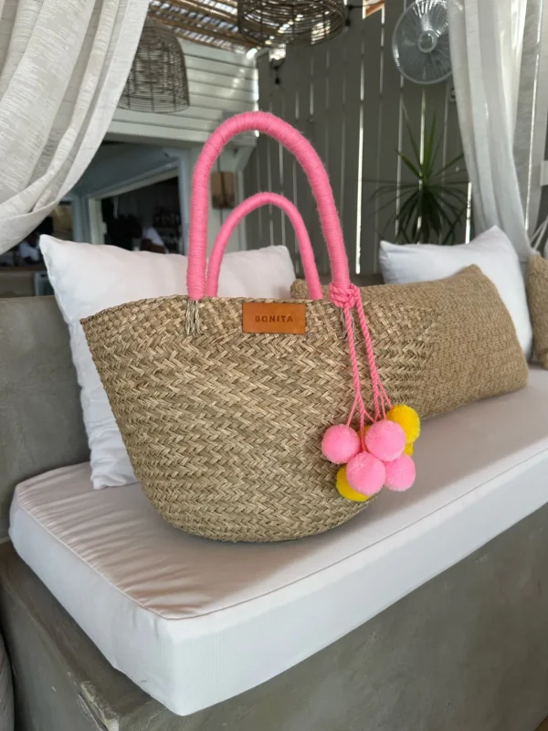 The Bali Pink Pom Pom Basket<Boutique Bonita New