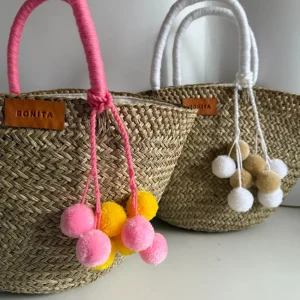 The Bali Pink Pom Pom Basket<Boutique Bonita New