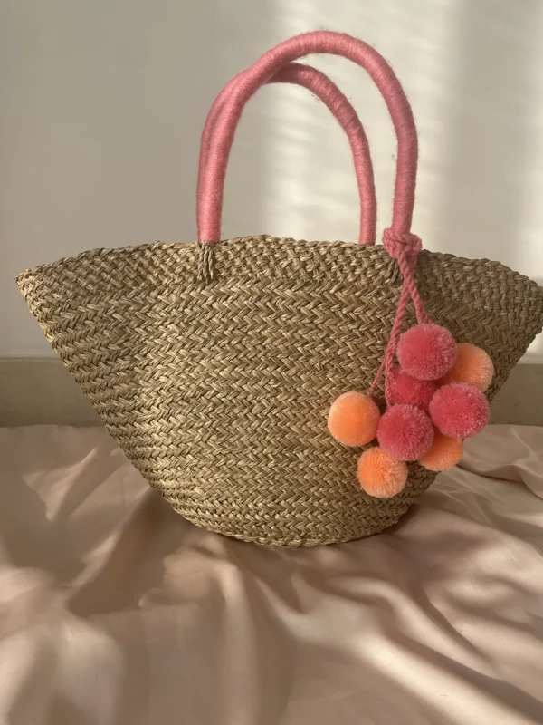 The Bali Pink Pom Pom Basket<Boutique Bonita New