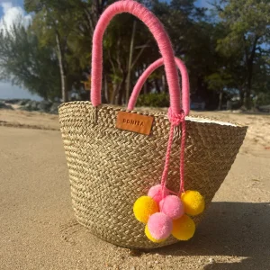 The Bali Pink Pom Pom Basket<Boutique Bonita New
