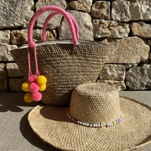 The Bali Pink Pom Pom Basket<Boutique Bonita New