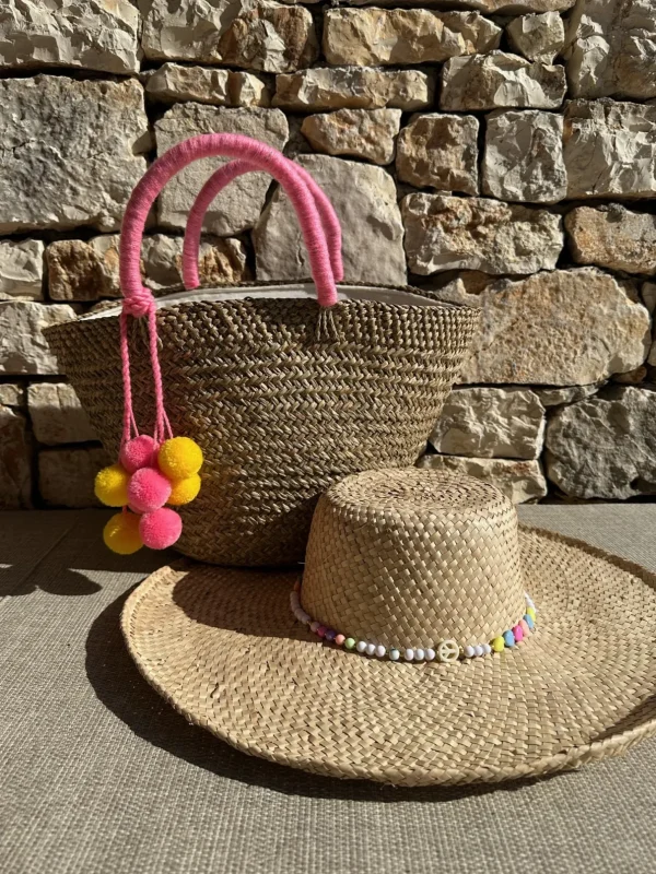 The Bali Pink Pom Pom Basket<Boutique Bonita New