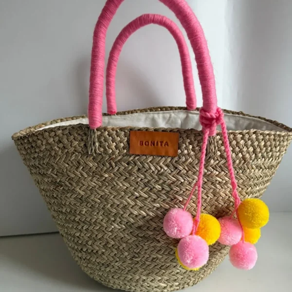 The Bali Pink Pom Pom Basket<Boutique Bonita New