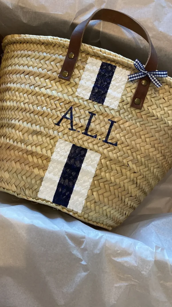 The Personalised Stripe Basket<Boutique Bonita Online